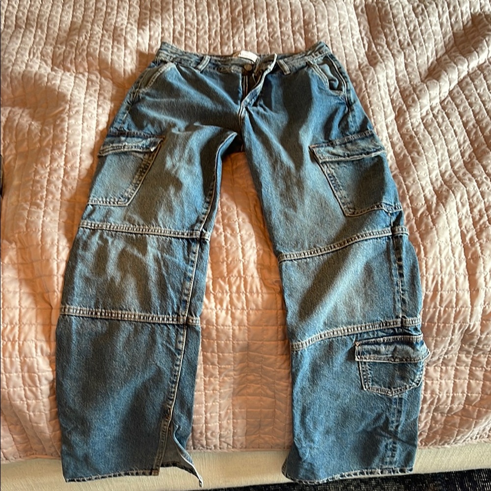 Zara Denim Cargo jeans size 0